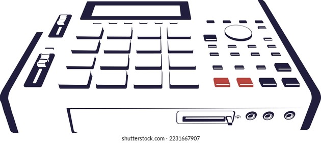 AKAI MPC1000 vector illustration. Editable EPS