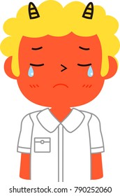 Akaoni gakusei (Red Demon student) cry