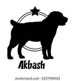 Akbash perro silueta, perro, razas de perro, logotipo, Vector, silueta, diseño de logotipo, animal, ilustración, icono, signo, diseño, negro, símbolo, mascota