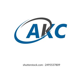 AKC letter creative modern elegant swoosh logo design
