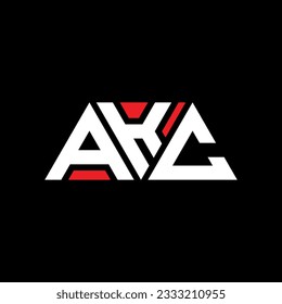 diseño del logotipo de la letra del triángulo AKC con forma de triángulo. Monograma de diseño del logotipo del triángulo AKC. Plantilla de logotipo vectorial del triángulo AKC con color rojo. Logotipo triangular AKC Diseño sencillo, elegante y lujoso.