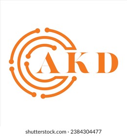AKD letter design.AKD letter technology logo design on white background.AKD Monogram logo design for entrepreneur and business.