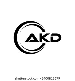 AKD Letter Logo Design, Inspiration for a Unique Identity. Modern Elegance and Creative Design. Watermark Your Success with the Striking this Logo.