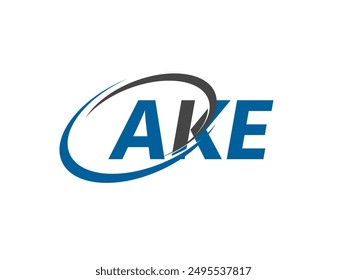 AKE letra creativa moderna elegante swoosh logo diseño