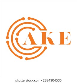 Diseño de cartas AKE.AKE diseño de logotipo de tecnología de letras AKE sobre fondo blanco.AKE diseño de logotipo Monograma para emprendedores y empresas.
