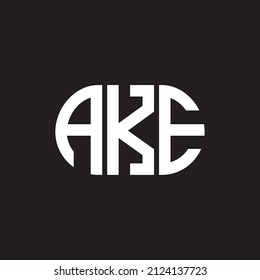 AKE letter logo design on black background. AKE 
creative initials letter logo concept. AKE letter design.
