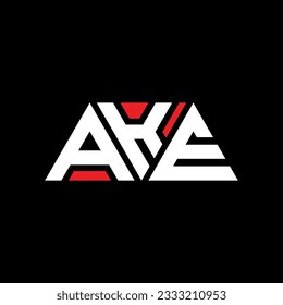 AKE Dreieck Buchstaben Logo Design mit Dreieck Form. AKE Dreieck Logo Design Monogramm. AKE Dreieck Vektor Logo Vorlage mit roter Farbe. AKE Dreieckslogo Einfach, elegant und luxuriös.