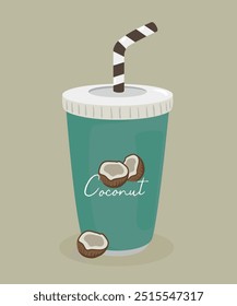 akeaway cup with straw at Coconut Taste