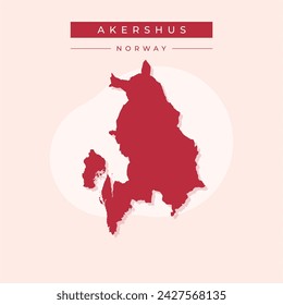 Akershus (Administrative divisions of Norway, Kingdom of Norway) map vector illustration, scribble sketch Akershus map