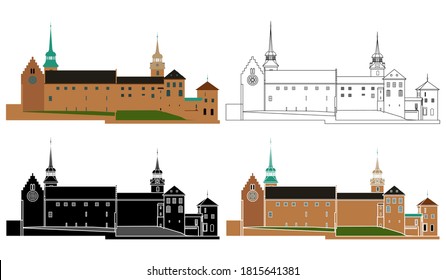 Akershus Fortress in front view, Norway