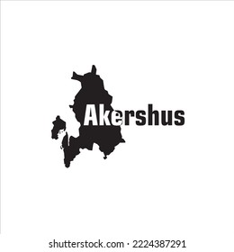 Akershus map and black lettering design on white background