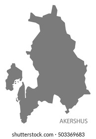 Akershus Norway Map grey