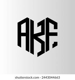 Diseño abstracto del logotipo de la letra de AKF. AKF diseño único. AKF.
