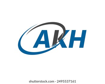 AKH letter creative modern elegant swoosh logo design