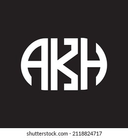 AKH letter logo design on black background. AKH 
creative initials letter logo concept. AKH letter design.
