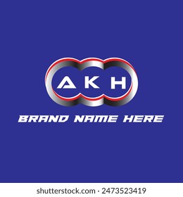 AKH letter logo vector unique attractive creative modern initial design white color on blue color background AKH letter logo icon design
