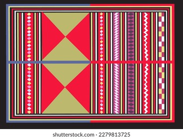 Akha Pattern,Geometric ethnic oriental, Diagonal ikat stripes, Zigzag seamless pattern traditional Design. Akha fabric pattern. Fabric pattern for shirt.