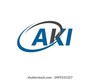 AKI-Buchstabe Kreatives modernes elegantes Swoosh-Logo-Design