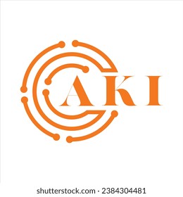 AKI letter design.AKI letter technology logo design on white background.AKI Monogram logo design for entrepreneur and business.