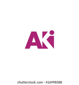 AKI Logo. Vector Graphic Branding Letter Element. White Background