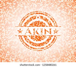 Akin orange mosaic emblem