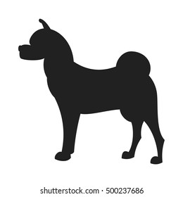 Akita Black Silhouette