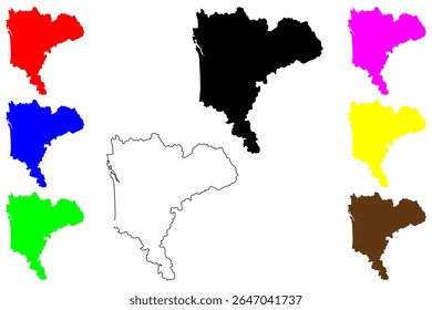 Cidade de Akita (Japão, Nihon-koku ou Nippon-koku, região de Tohoku) mapa ilustração vetorial, esboço de rabisco Mapa de Akita-shi