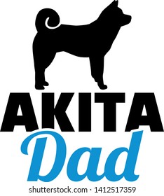 Akita dad blue with silhouette