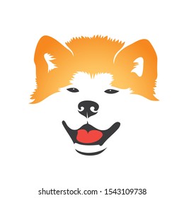 Akita dog face - isolated vector illustration