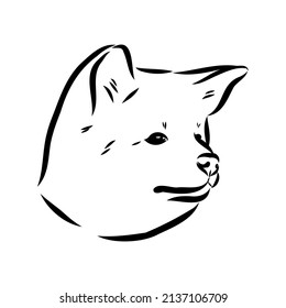 Akita dog face - isolated vector illustration akita inu dog vector