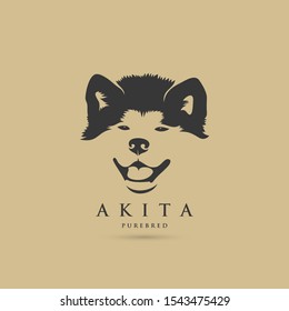 Akita dog face LOGO - isolated vector illustration
