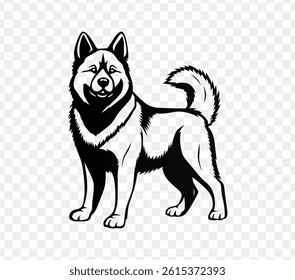 akita dog silhouette vector art design, illustration