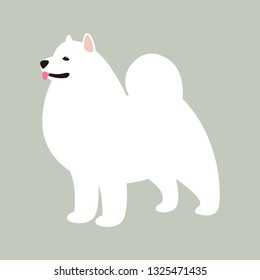 akita dog, vector illustration,flat style,profile side