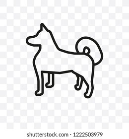 Akita dog vector linear icon isolated on transparent background, Akita dog transparency concept can be used for web and mobile