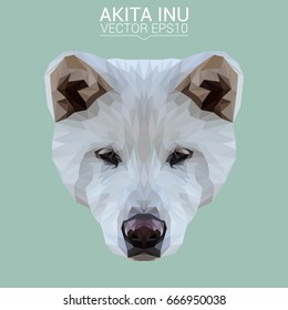 Akita Inu dog animal low poly design.Vector illustration.