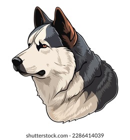 Akita Inu Dog Flat Icon Isolated On White Background
