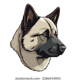 Akita Inu Dog Flat Icon Isolated On White Background