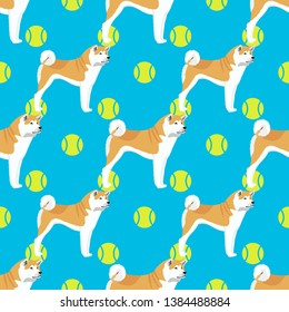 Akita inu dog seamless pattern