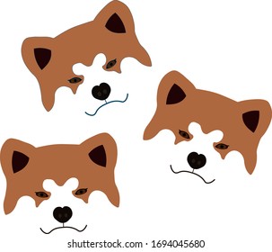 akita inu dog vector illustration