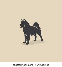 Akita Inu icon - purebred Japanese dog - vector illustration