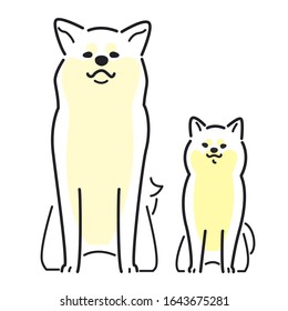 Akita and Shiba Inu sitting