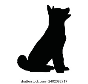 Silhouette Akita, ilustración de silueta Akita dibujada a mano.