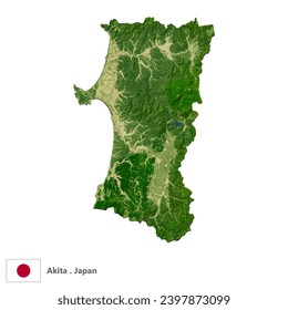 Akita,Prefecture of Japan Topographic Map (EPS)