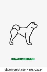 Akitas dog icon, Vector