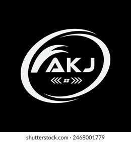 In: AKJ letter logo design. AKJ Einfaches und modernes Monogramm-Logo. ABSTRAKTES Alphabet Vektorgrafik Design.