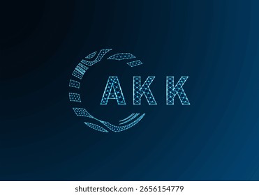 AKK diseño de Vector de logotipo de letra de polietileno baja. AKK diseño de logotipo de poliéster inferior. AKK diseño único de logotipo de baja poli.