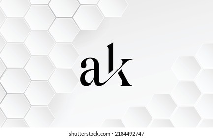 Monograma con el logotipo de las letras abstractas AK,KA.