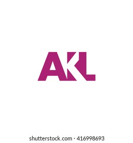 AKL Logo. Vector Graphic Branding Letter Element. White Background