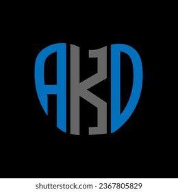 Diseño creativo del logo de la carta AKO. Diseño único AKO.

