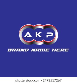 AKP letter logo vector unique attractive creative modern initial design white color on blue color background AKP letter logo icon design
